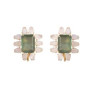 NEW BOUNKIT women's lucille studs in light green